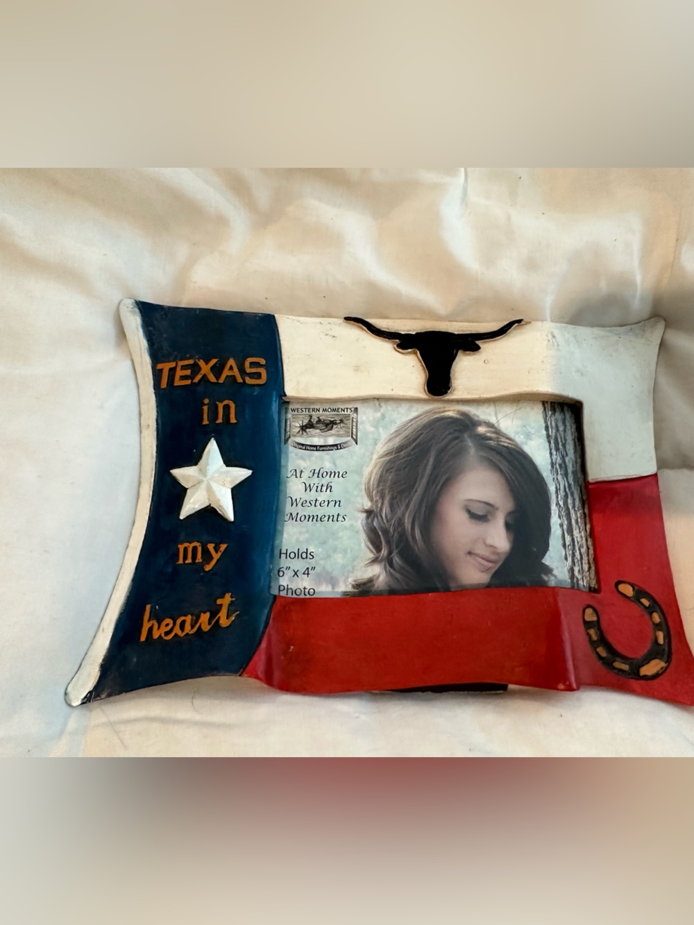 Texas in My Heart Decorative Photo Frame - Red, Blue, White Texas in My Heart